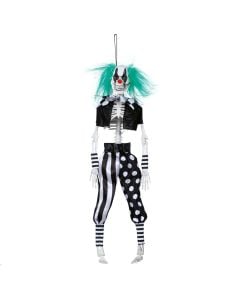 Hanging decoration for Halloween, harlequin skeleton, plastic, 40 cm, 1 piece