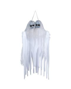 Halloween hanging decoration Siamese ghost, plastic/polyester, 70 cm, 1 piece