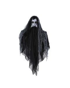 Halloween Hanging Decoration, Female Ghost, Black, Plastic/Polyester, 50cm, 1pc
