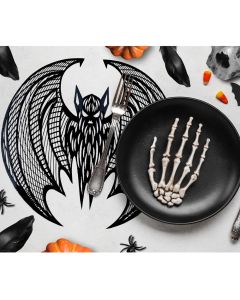 Tablecloth, bat, PVC, 38 cm, black, 1 piece