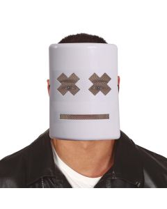 Halloween mask, white, crosses, pvc, 1 piece