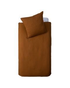 Bed set for children, cotton, brown, 140x200 cm, 1 piece