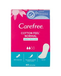 Sanitary napkins, Carefree, cotton, 44 pieces, 1 pack