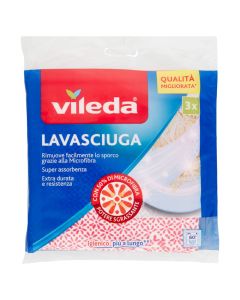 Cleaning cloths for dishes, Vileda, microfiber, x3, 1 pack