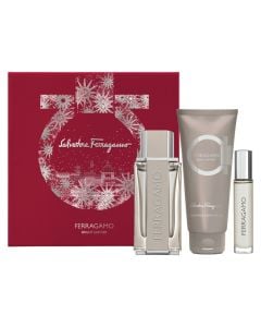 Set, Salvatore Ferragamo, Bright Leather 100 ml + shower gel + 10 ml