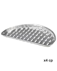 Aluminum tubs for bbq, BBQ, aluminum, 32x19 cm, 4 pieces, 1 package