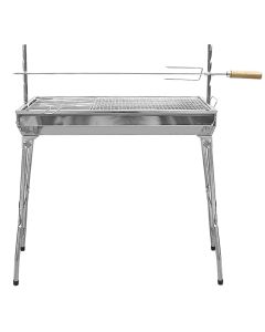 Charcoal barbecue, with skewer, metal, gray, 1 piece