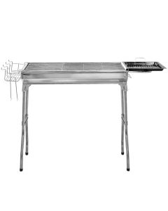 Charcoal barbecue, metal, 100x31x72 cm, gray, 1 piece