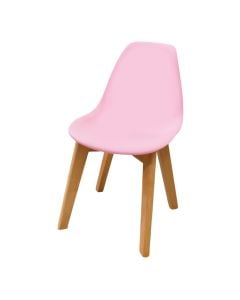 Chair for children, beech wood, pink, 33X38X56 cm, 1 piece