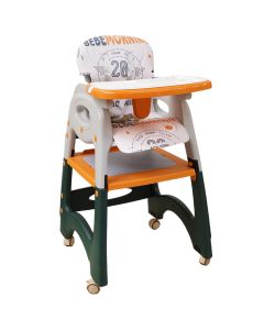 Dining chair for children, plastic, white/orange, 1 piece