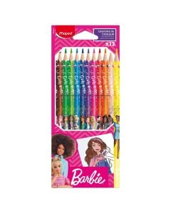 Colored pencils, Maped, Barbie, 12 colors, resin, 1 pack