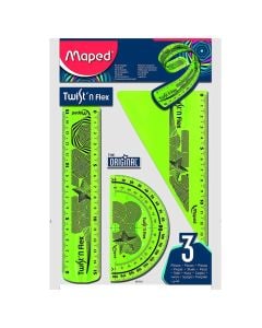 Ruler set, Maped, Twist'n Flex, plastic, 15 cm, 3 pieces, 1 pack