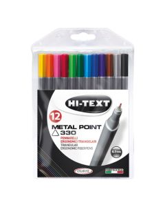 Water paint, Hi-Text, Metal, 0.3 mm, 12 colors, 1 pack