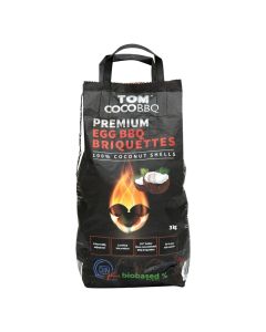 Coconut shell briquettes, 3 kg, 100% natural, 1 pack