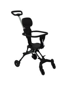Baby carriage, aluminum/plastic, black, 1 piece