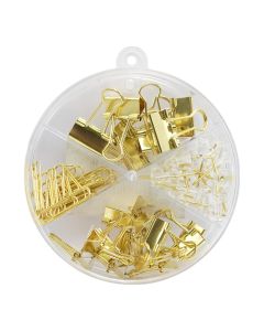Action clips, gold, mixed, 1 pack
