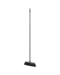 Broom set with stick, plastic, gray, 120 cm x 30 cm, 1 piece