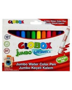 Watercolors, Globox, Jumbo, washable, 12 colors, 1 pack
