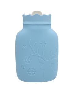 Water bottle, silicone, 14x20 cm, blue, 1 piece