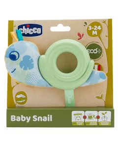 Baby toy, Chicco, Baby snail eco, plush, +3 months, mixed, 1 piece