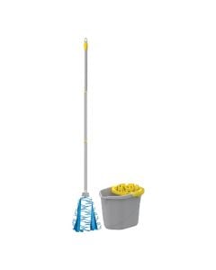 Cleaning bucket set and accessories, Apex, grey/yellow, 12 lt, 1 pack