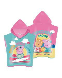 Beach towel for children, with hood, Peppa Pig, microfiber, 55x110 cm, 245 gr, mixed, 1 piece
