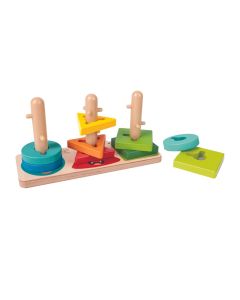 Children's toy, Hape, Monster twist & stack blocks, wooden, 8.20x40.5x12 cm, mixed, +18 months, 1 piece