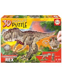Puzzle for children, Educa, T-Rex 3D creature puzzle, +6 years, 1 piece