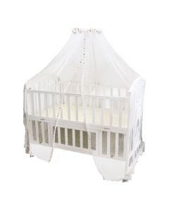 Children's bed, wooden, 125x120x65 cm, white, 1 piece