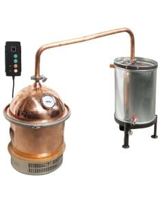 Copper still, Hobby, 10 lt, zingato cooler, electric heating, brandy/essential oil, 1 piece