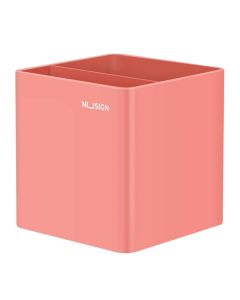 Desk organizer for pens, Deli NU, plastic, pink, 8.4x8.4x8.6 cm, 1 piece