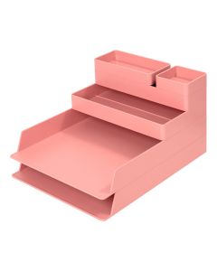Table organizer, Deli NU, plastic, 32.4×23.9×4.5cm, pink, 1 piece