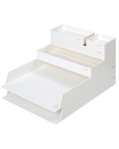 Table organizer, Deli NU, plastic, 32.4×23.9×4.5cm, white, 1 piece