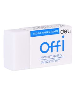 Rubber, Deli, white, 4x2.2x1.2 cm, 1 piece
