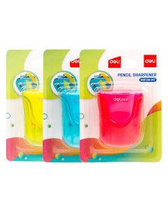 Pencil sharpener, Deli, plastic, mixed, 1 piece
