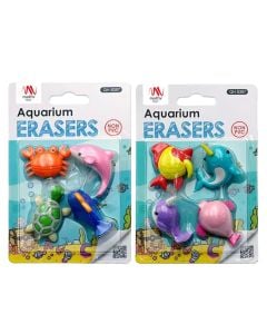 Erasers set, Aquarium, mixed, 1 pack