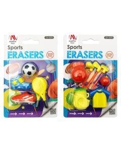 Erasers set, Sports, mixed, 1 pack