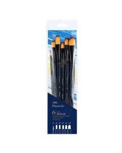 Set of acrylic brushes for painting, Deli, mixed, 6 pieces, 1 pack