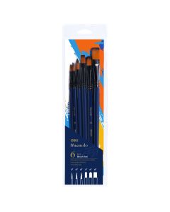 Set of watercolor brushes for painting, Deli, mixed, 6 pieces, 1 pack