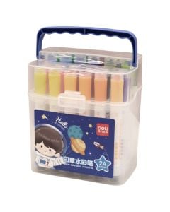 Watercolor, Deli, Round Barrel, 24 colors, 1 pack