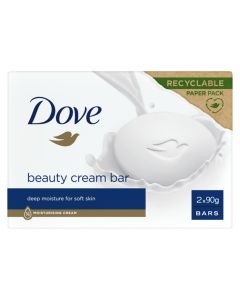 Soap, Dove, beauty cream bar, recyclable paper pack, 2x90 gr, 1 pack