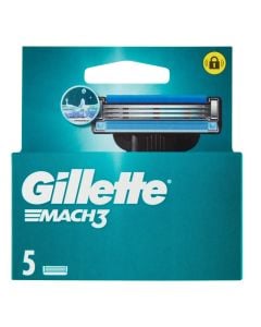Replacement heads, Gillette, Mach 3, 5 heads, 1 pack