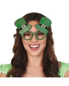 Halloween decorative glasses, St patrick, green, 1 piece