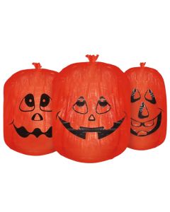 Halloween decorations, pumpkins, plastic film, 90cmx1.2m, 60cmx90cm, orange, 3 pieces