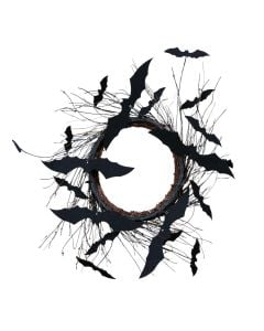Decorative wreath, halloween, bat, 30 cm, 1 piece