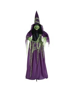 Halloween witch with legs, with lights, sound and movement, 190 cm, mixed, 1 piece