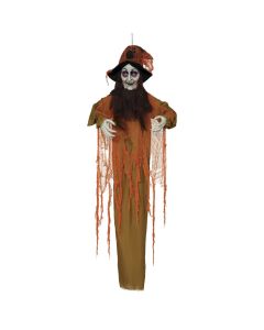 Halloween decoration with hanging, witch, with lights, sound and movement, 180 cm, 1 piece