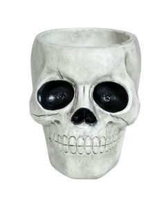 Skull glasses, halloween, resin, 15x12 cm, white/black, 1 piece