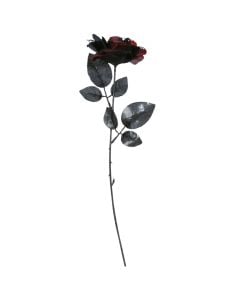 Halloween decorative flower, plastic, black/red, 40 cm, 1 piece