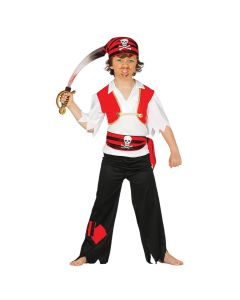 Halloween costume for boys, Pirate, 7-9 years, polyester, 1 piece